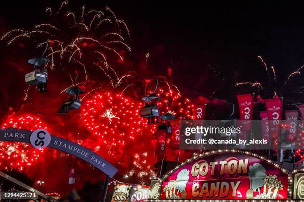 last night of the stampede - calgary stampede rodeo stock pictures, royalty-free photos & images