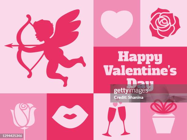 modern valentine's day minimal greeting card - v2 - middle eastern couple stock illustrations