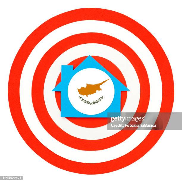 targeted cypriot house - cyprus flag stock illustrations