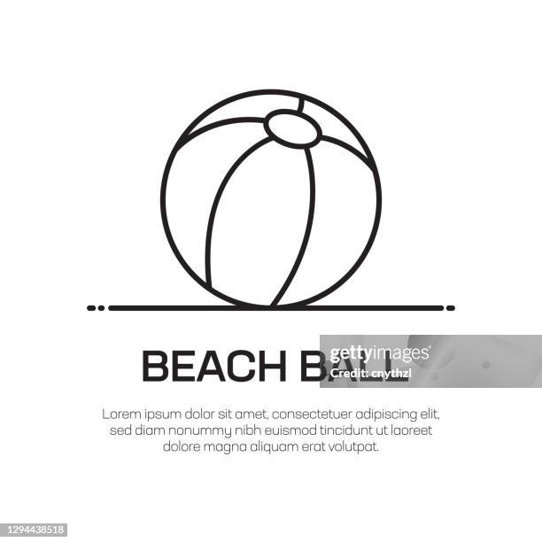 beach ball vector line icon - simple thin line icon, premium quality design element - inflatable ball stock illustrations