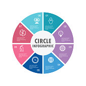 Vector infographic circle. Cycle diagram with 8 options. Can be used for chart, graph, report, presentation