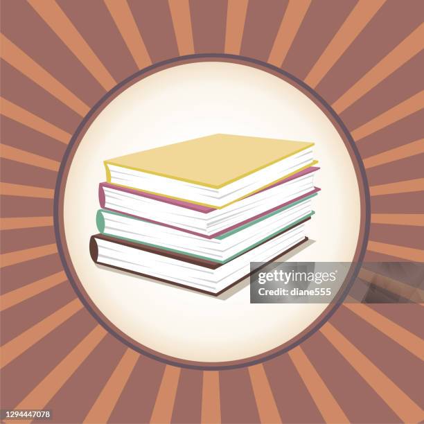 stack of hardcover books - library background stock illustrations