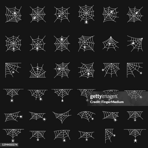 spider web vector set - spider web stock illustrations