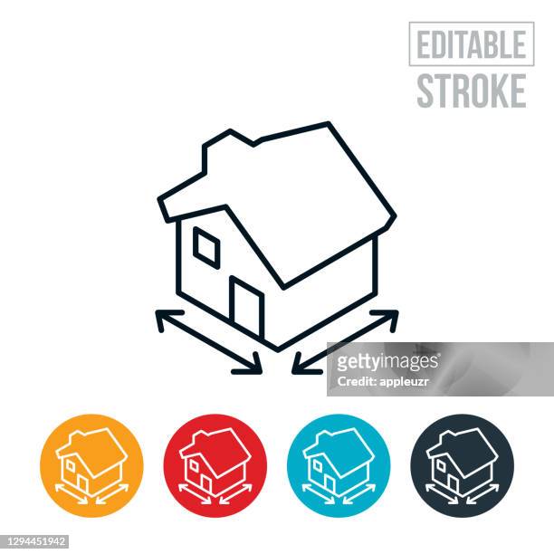 home design thin line icon - editable stroke - isometric building entrance stock illustrations