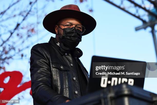 Nice plays music at an Augusta canvass launch block party for Georgia Democratic Senate candidates Rev. Raphael Warnock and Jon Ossoff at Robert...