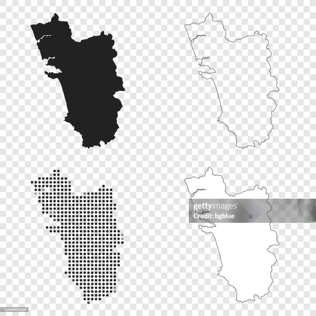 Goa Map Vector Hd Goa Maps For Design Black Outline Mosaic And White High-Res Vector ...
