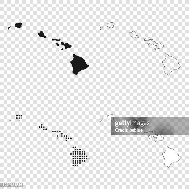 hawaii maps for design - black, outline, mosaic and white - honolulu stock illustrations