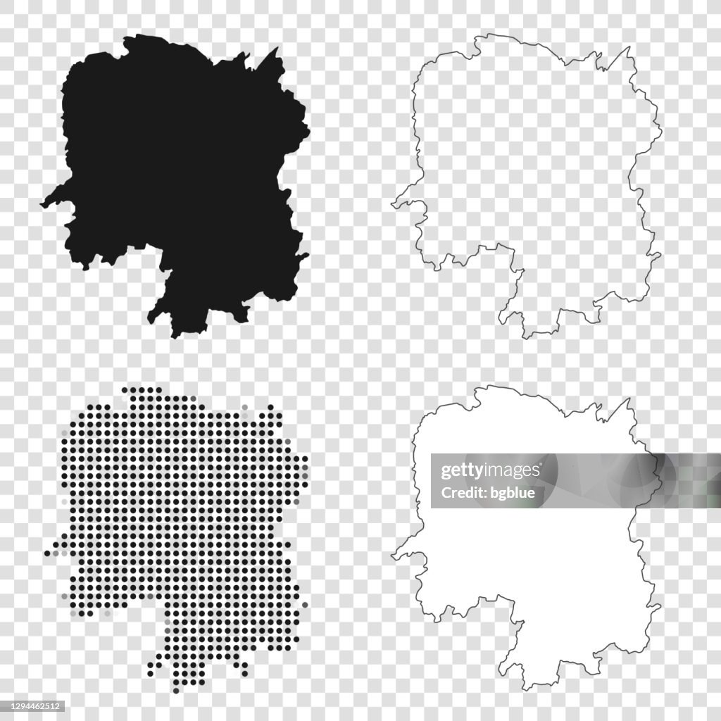 Custom Hunan Map Hunan Maps For Design Black Outline Mosaic And White High-Res Vector ...