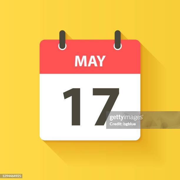illustrations, cliparts, dessins animés et icônes de 17 mai - icône de calendrier quotidien dans le modèle plat de conception - jour illustrations