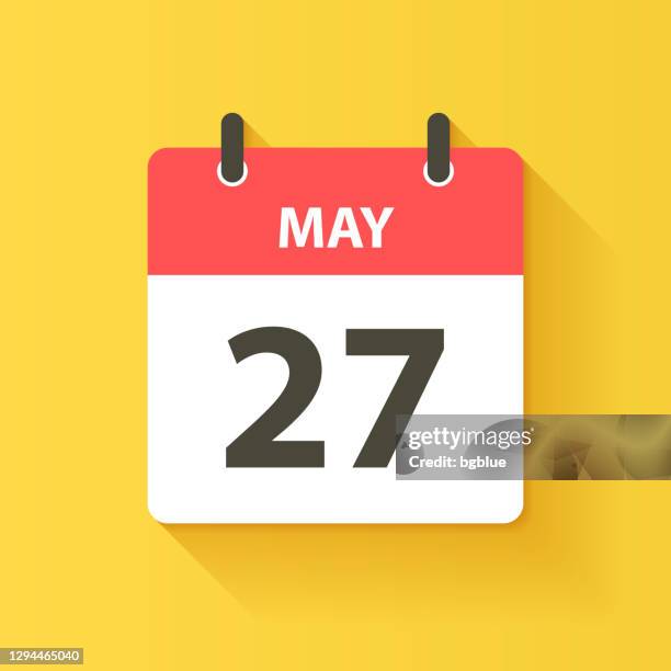 may 27 - daily calendar icon in flat design style - number 27 stock illustrations
