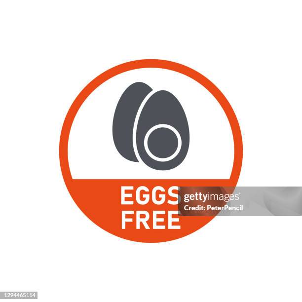 eier frei. natürliche produkte. allergene. lebensmittelintoleranz. computer-symbol, label. aufkleber. vektor-illustration. - parabens stock-grafiken, -clipart, -cartoons und -symbole