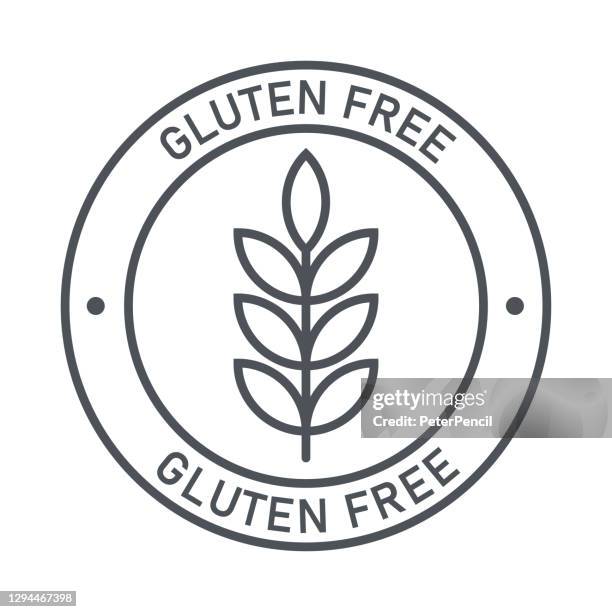 glutenfrei. natürliche produkte. allergene. lebensmittelintoleranz. computer-symbol, label. aufkleber. vektor-illustration. - parabens stock-grafiken, -clipart, -cartoons und -symbole