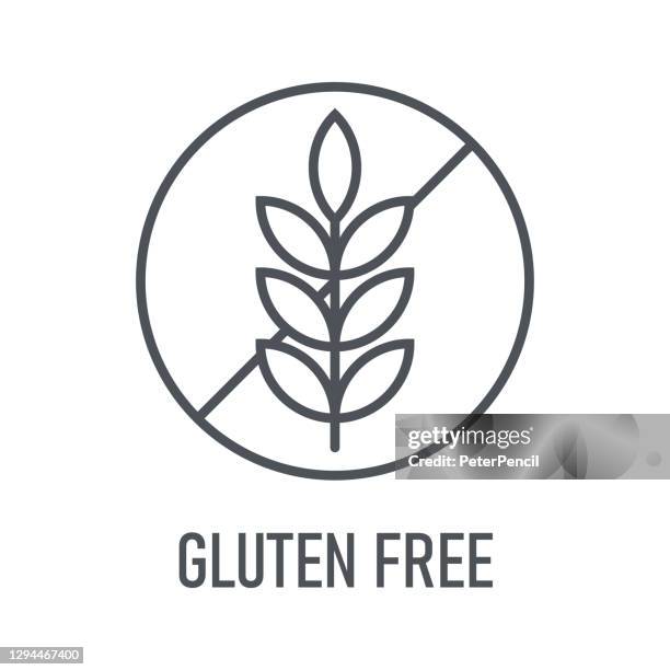 stockillustraties, clipart, cartoons en iconen met glutenvrij. natuurlijke producten. allergenen. voedselintolerantie. computerpictogram, label. sticker. vectorillustratie. - parabens