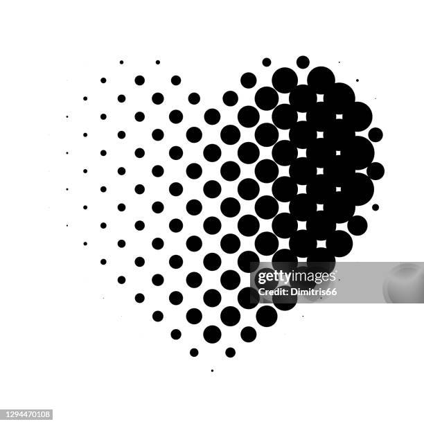 heart halftone on white background - printing press logo stock illustrations