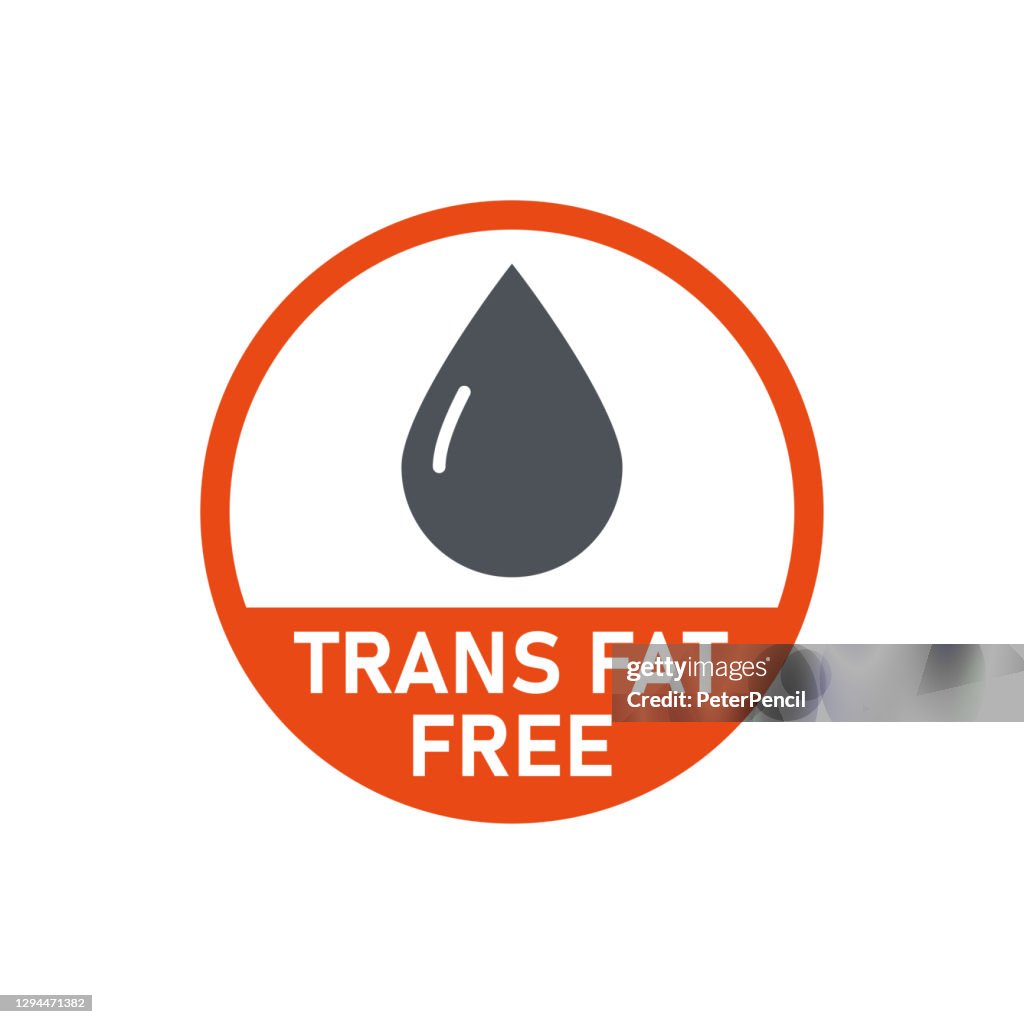 Trans Fat Free. Natural Products. Allergens. Food Intolerance. Computer Icon, Label. Sticker. Vector illustration.