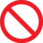 Ban vector icon on white background