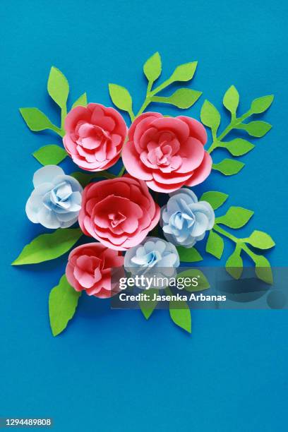 paper flowers - paper flower stock pictures, royalty-free photos & images