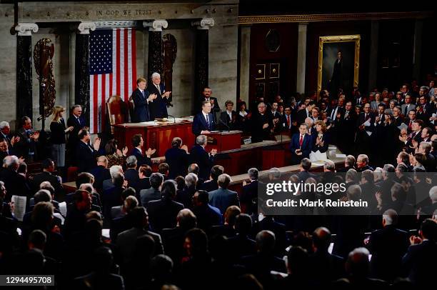 President George H.W. Bush delivers his Address Before a Joint Session of the Congress on the Cessation of the Persian Gulf Conflict, to a standing...