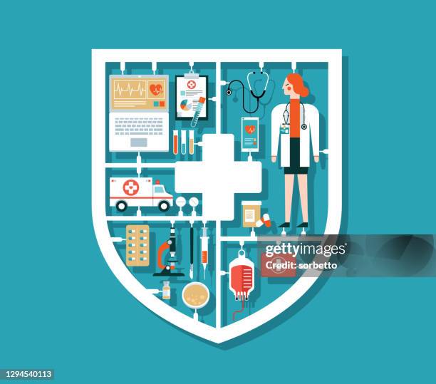 stockillustraties, clipart, cartoons en iconen met vrouwelijke doctor karakters - bouwpakket