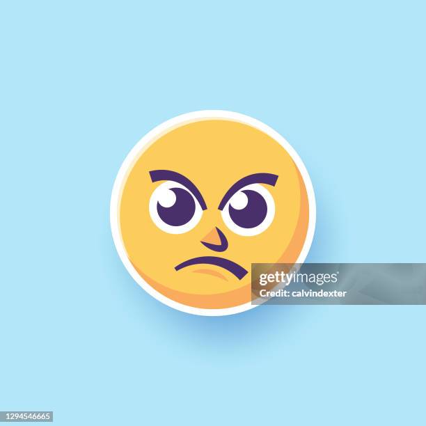 emoticon sticker on blue background and shadow effect - couple using phone at home stock illustrations