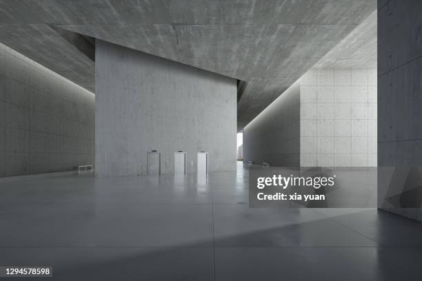 empty hall of modern as-cast finish concrete architecture - concrete architecture stock pictures, royalty-free photos & images