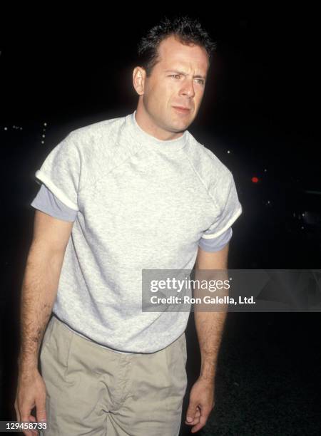 Actor Bruce Willis attends the "And God Created Woman" Century City Premiere on March 1, 1988 at 20th Century Fox Studios in Century City, California.