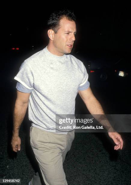 Actor Bruce Willis attends the "And God Created Woman" Century City Premiere on March 1, 1988 at 20th Century Fox Studios in Century City, California.