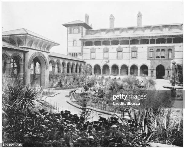 antique photograph: ponce de leon, saint augustine, florida - ponce de leon stock illustrations