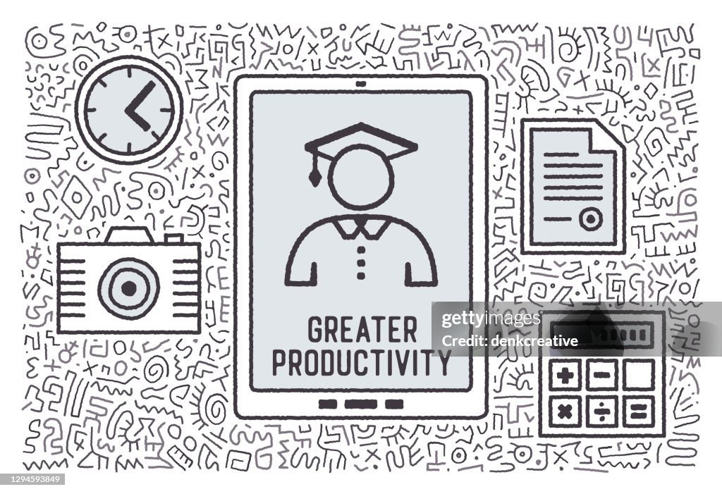 Greater Productivity Hand Drawn Graphic Designs High-Res Vector Graphic ...