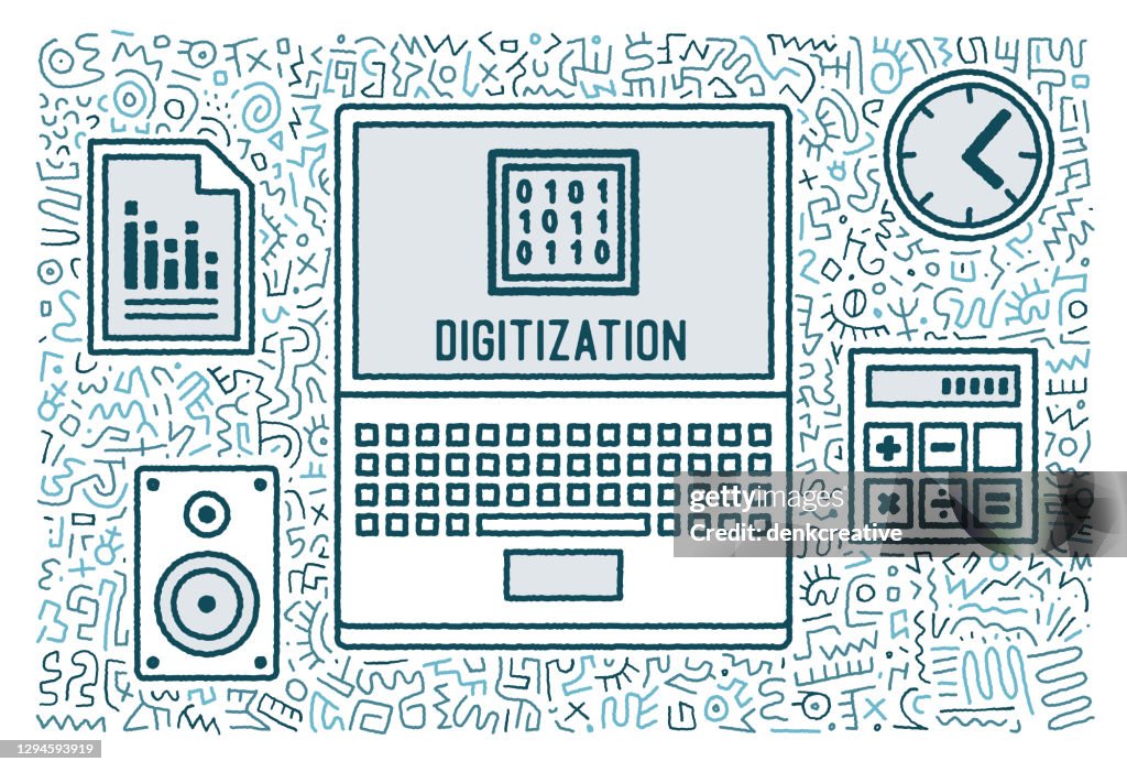 Digitization Hand Drawn Graphic Designs High-Res Vector Graphic - Getty ...