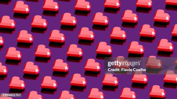 hearts low poly pattern background - abstract background heart stock-fotos und bilder