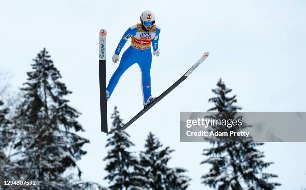 Halvor Egner Granerud of Norway competes during the practice round prior to the Qualification at the Four Hills Tournament 2020 Bischofshofen at on...