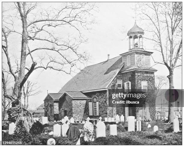 antikes foto: old swedes church, wilmington, delaware - wilmington delaware stock-grafiken, -clipart, -cartoons und -symbole