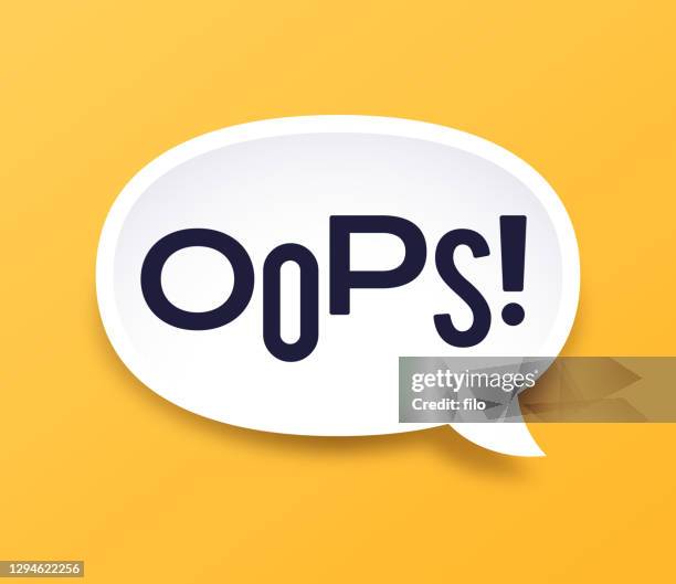 oops! sprechblase - mistakes stock-grafiken, -clipart, -cartoons und -symbole