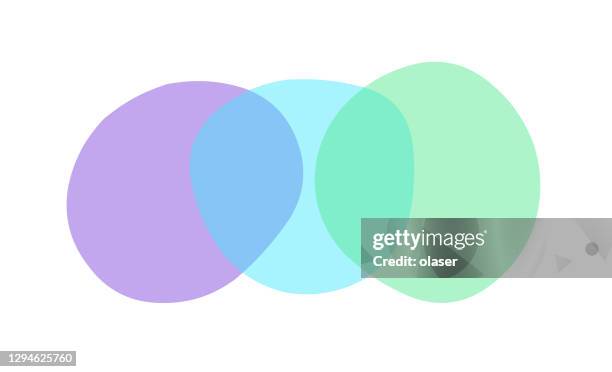transparent purple, turquoise, green blobs spread out - variety stock illustrations