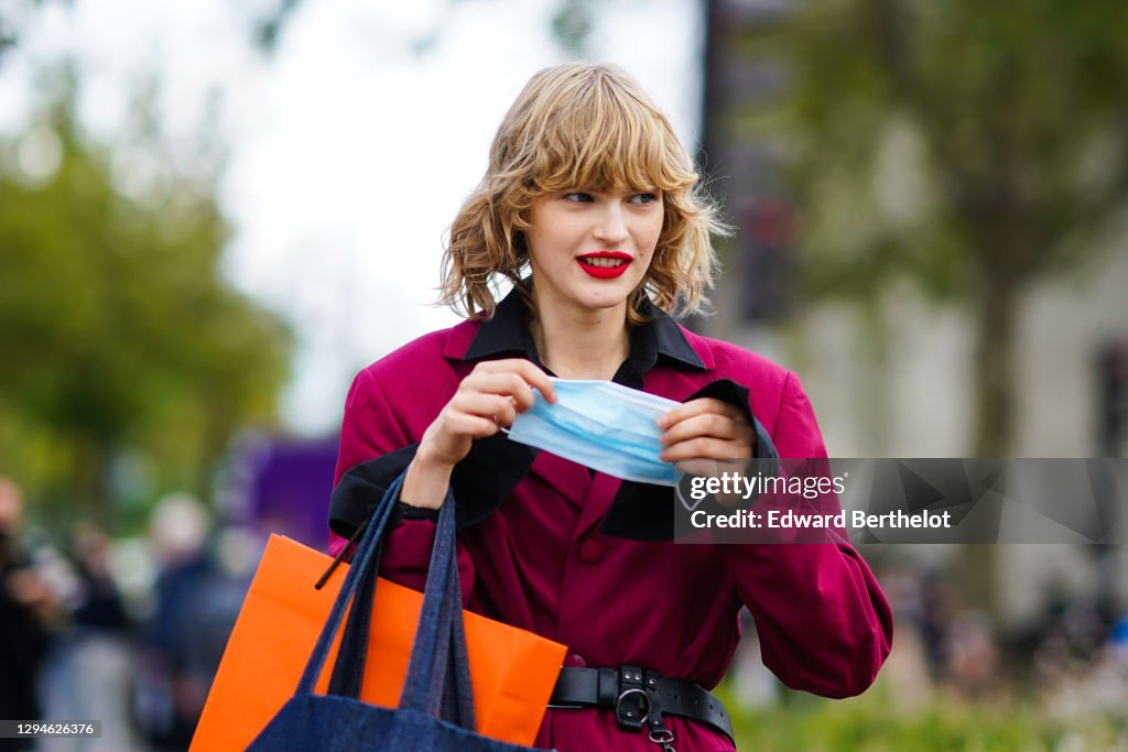 Street Style At Paris Fashion Week - Womenswear Spring Summer 2021 : Day Six