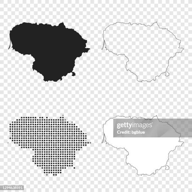 ilustrações, clipart, desenhos animados e ícones de mapas da lituânia para design - preto, contorno, mosaico e branco - lituânia