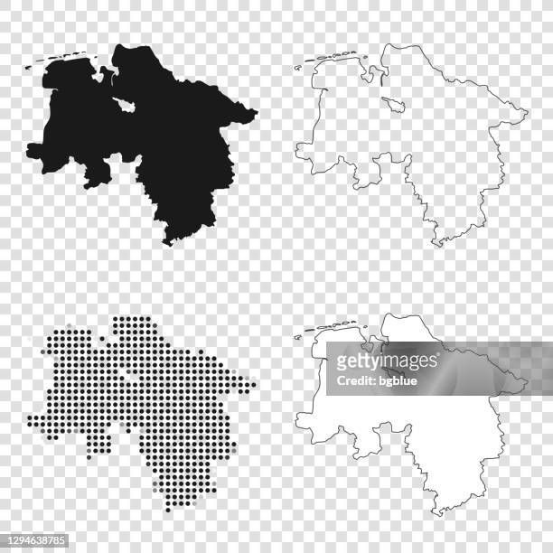 lower saxony maps for design - black, outline, mosaic and white - lower saxony stock illustrations
