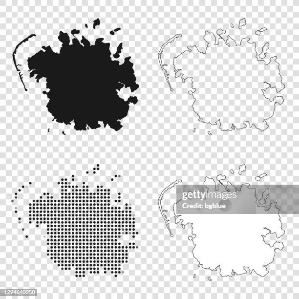 micronesia maps for design - black, outline, mosaic and white - pohnpei stock illustrations