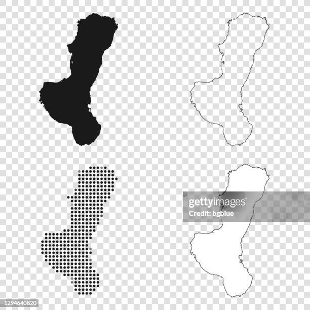 negros maps for design - black, outline, mosaic and white - negros occidental stock illustrations