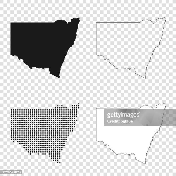 new south wales maps for design - black, outline, mosaic and white - new south wales stock illustrations