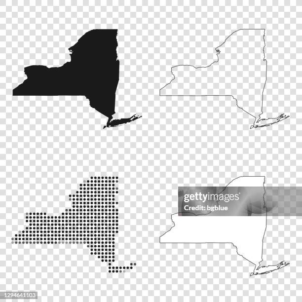 new york maps for design - black, outline, mosaic and white - albany new york stock illustrations