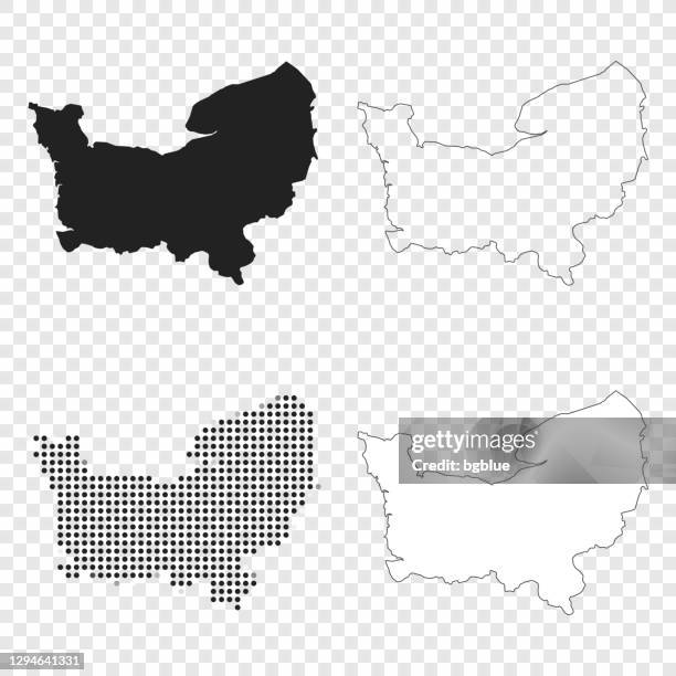 normandy maps for design - black, outline, mosaic and white - rouen stock illustrations