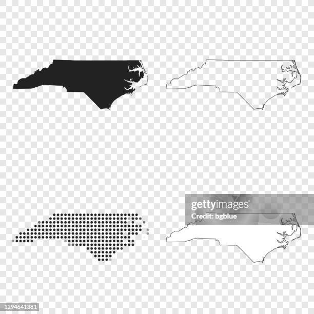 north carolina maps for design - black, outline, mosaic and white - north carolina us state stock illustrations