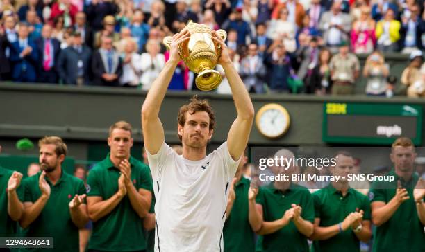 V ANDY MURRAY .The 2016 Wimbledon Gentleman's Singles Winner Andy Murray