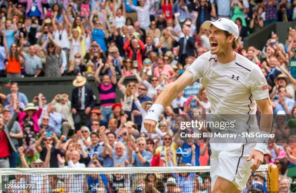 V ANDY MURRAY .The 2016 Wimbledon Gentleman's Singles Winner Andy Murray