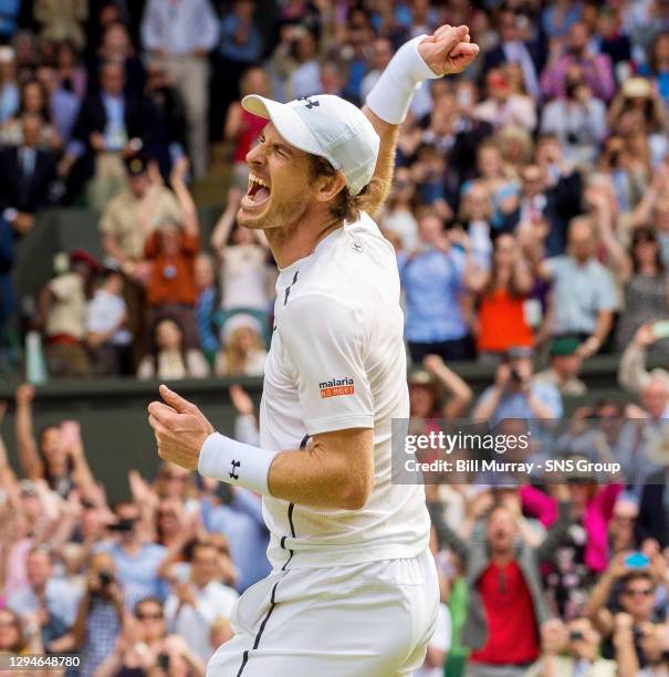 V ANDY MURRAY .The 2016 Wimbledon Gentleman's Singles Winner Andy Murray