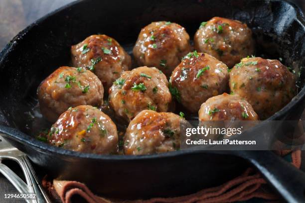 sweet and sour chicken meatballs - meatball stock pictures, royalty-free photos & images