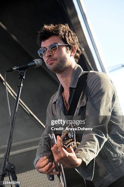 Jonathan Russell of The Head and the Heart performs on Day 2 of the Treasure Island Music Festival 2011 on October 16, 2011 in San Francisco,...