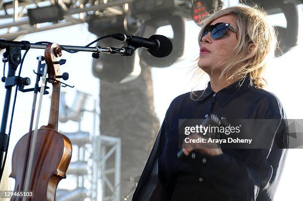 Charity Rose Thielen of The Head and the Heart performs on Day 2 of the Treasure Island Music Festival 2011 on October 16, 2011 in San Francisco,...